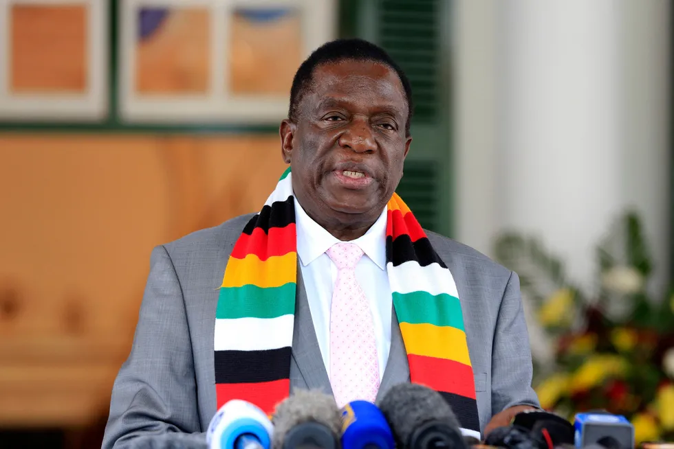 Power shift: Zimbabwean President Emmerson Mnangagwa would welcome a major gas discovery in a country reliant on coal and diesel to provide power