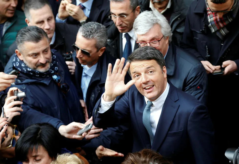 Partileder Matteo Renzi i Det demokratiske partiet (PD) ligger an til å miste regjeringsmakten. Foto: Ciro De Luca/Reuters/NTB scanpix