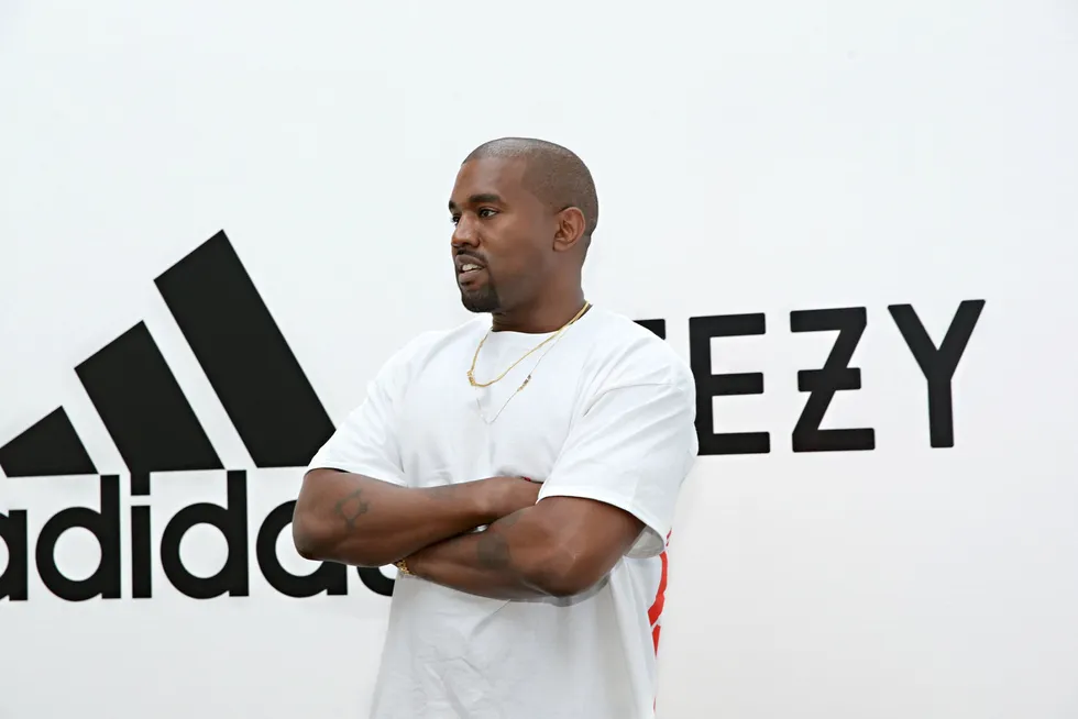 Kanye West under lanseringen av partnerskapet med Adidas Hollywood i 2016.