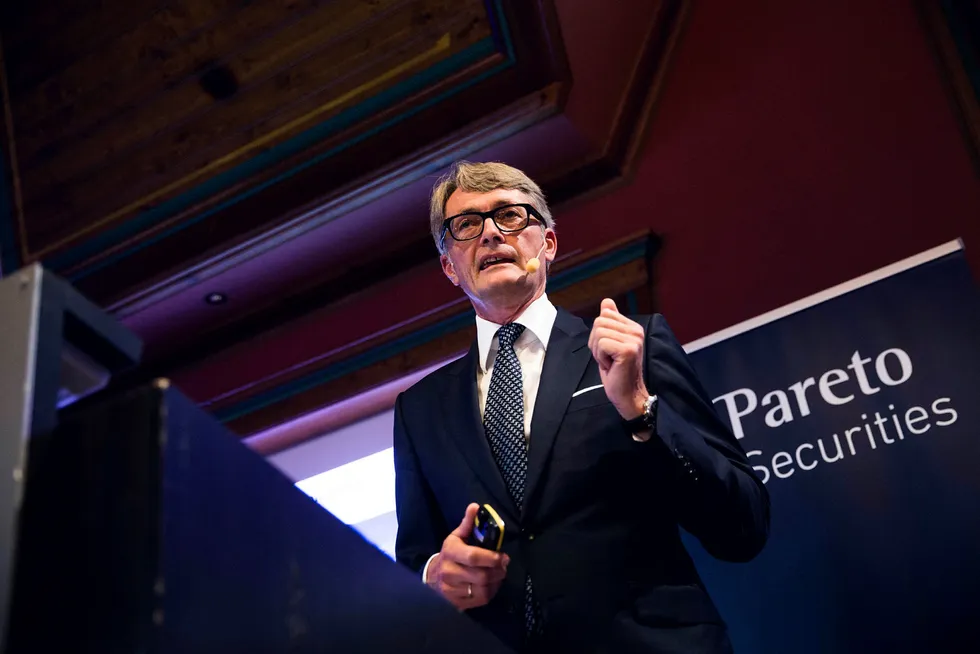 Aker-sjef Øyvind Eriksen under Paretokonferansen 2018.