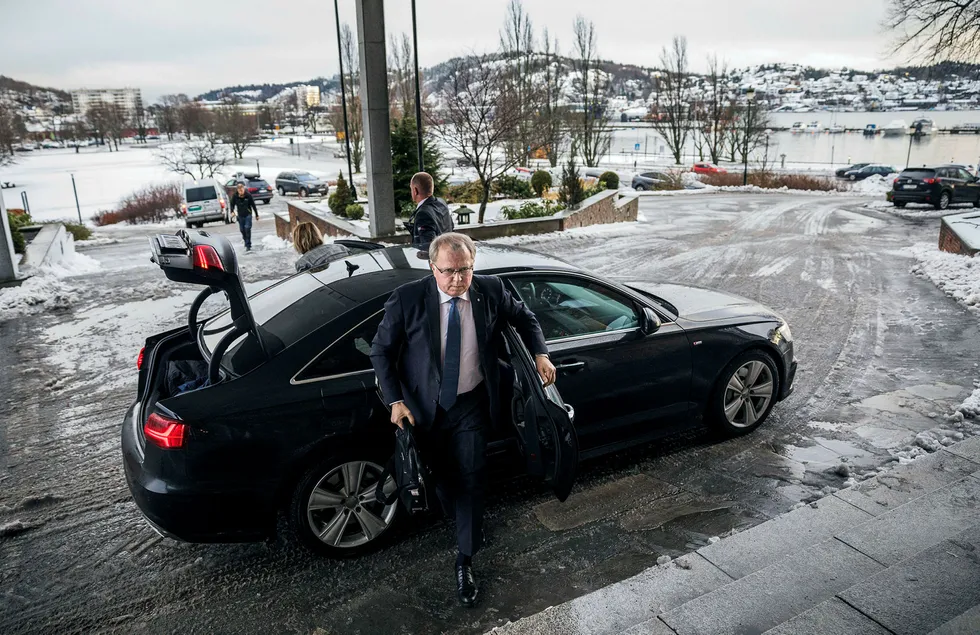 Eldar Sætre ankom Sandefjord-konferansen sterkt forsinket på grunn av snøkaos. Det ble seks-svy timer i bil fra Stavanger da flyet ikke gikk. Foto: Per Thrana