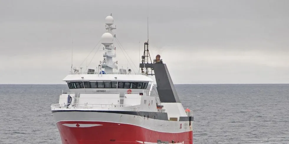 Tråleren Hermes fangstvolum gikk såvidt ned fra 2011 til 2012, halverte likevel driftsresultatet. Arkivfoto.