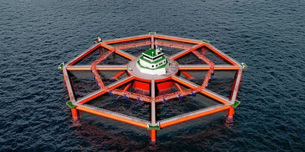 Slik kan offshore-merden Smart Fish Farm komme til å se ut.