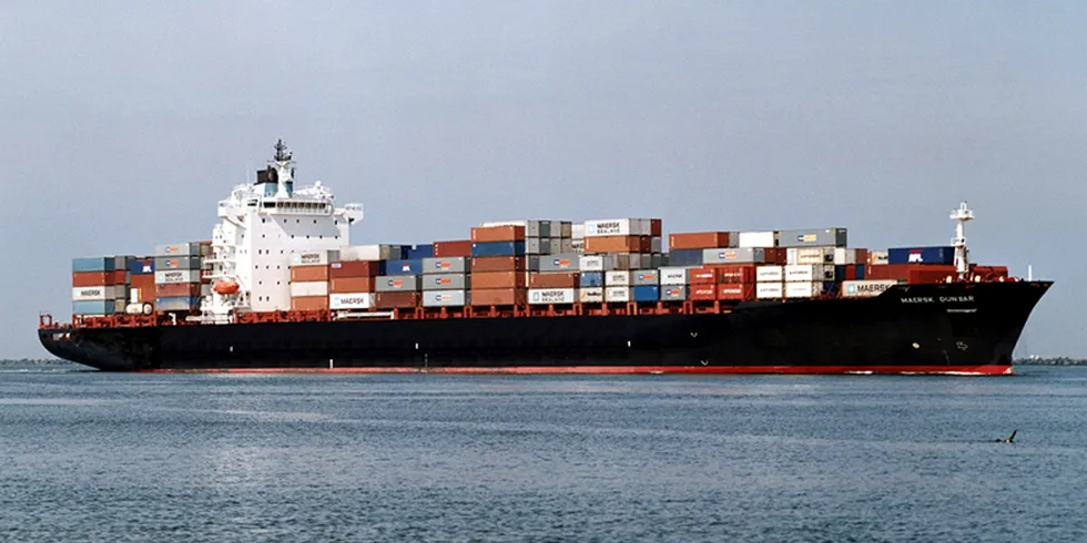 The 4,132-teu JPO Libra (built 2005) is one of around a dozen traditional panamax boxships operating in a transpacific service that Maersk is suspending.