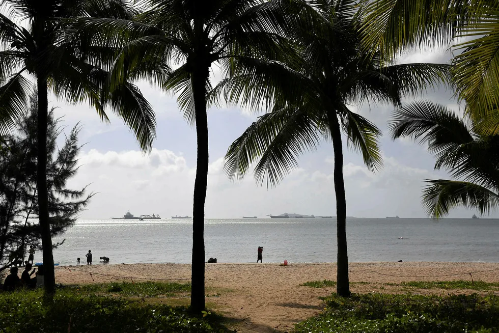 First gas expected in 2021: the beach at Sanya on China's Hainan island