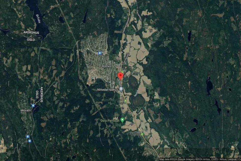 Området rundt Kvernstuveien 2, Nittedal, Akershus