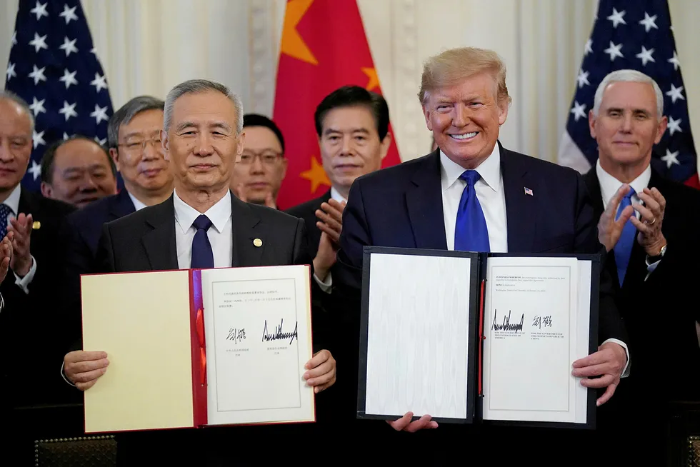 High risk: Chinese Vice Premier Liu He, in signing the US-China trade deal, has placed a huge burden on his country's traders