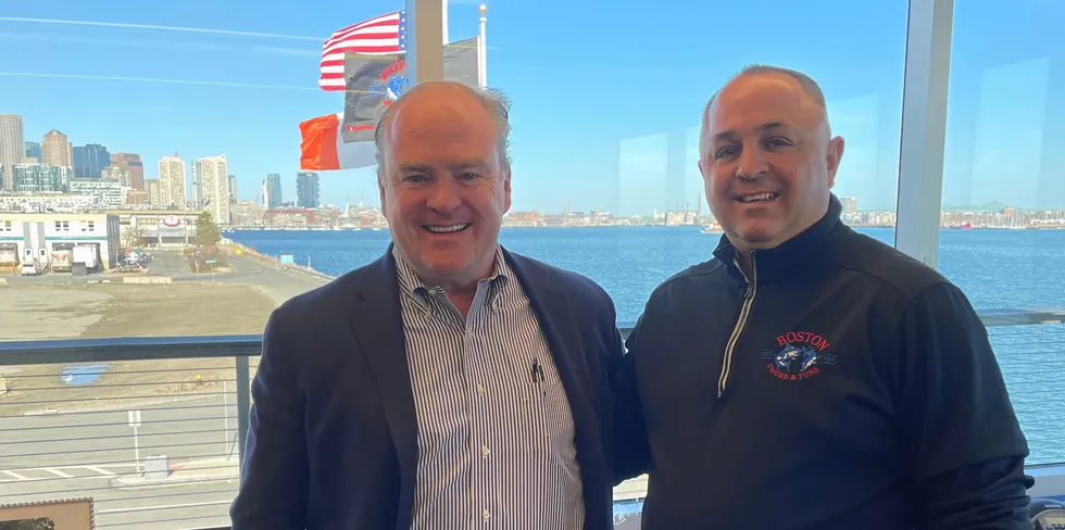 Sean O'Scannlain CEO of Fortune International, left, and Michael Scola, CEO of Boston Sword & Tuna.