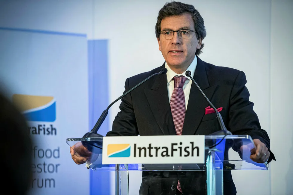 Salmones Camanchaca Vice Chairman Ricardo Garcia. The Chilean salmon farmer reported a challenging quarter as Atlantic salmon prices fell and its coho farming division reported losses.