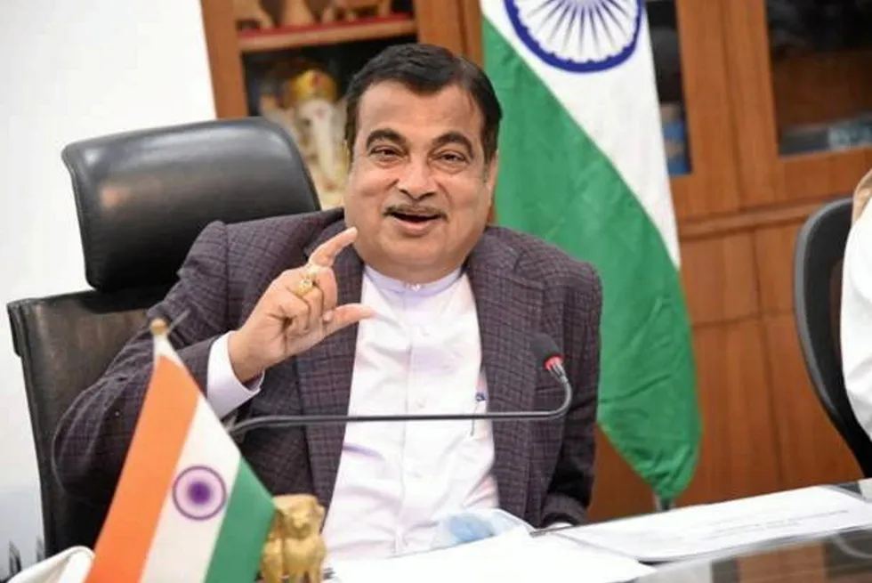 India's minister for road transport and highways, Nitin Gadkari.