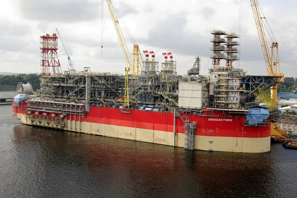 Close to completion: the FPSO in Sembcorp Marine's Admiralty Yard in Singapore that is destined for the Energean-operated Karish gas development offshore Israel