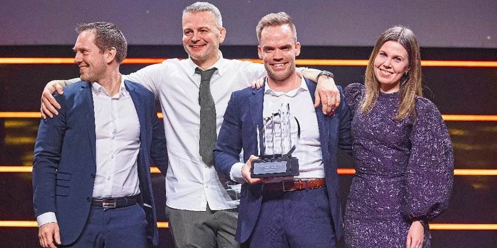 EY-vinnere: Ivar Strand (t.v.), Roger Røstad, Christian Johansen og Tina Olaussen.