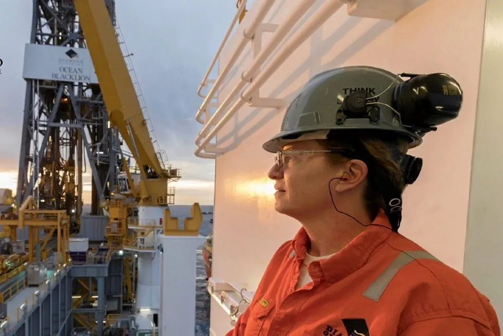 Looking ahead: a Diamond Offshore worker on the drillship Ocean BlackLion