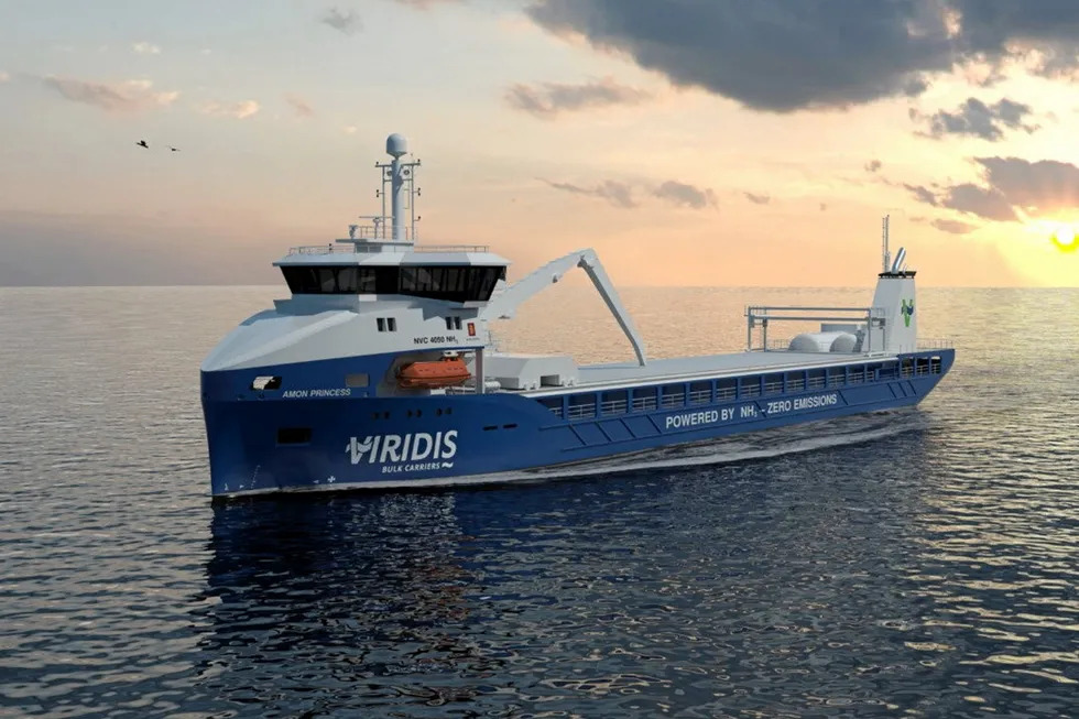 Illustrasjon av Viridis Bulk Carriers nye bulkskip.