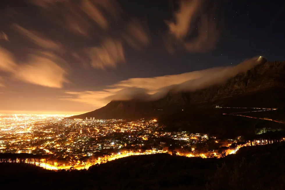 Support base: clouds blow over the iconic Table Mountain in Cape Town, South Africa, the operational base for Eco Atlantic's September 2022 drilling campaign