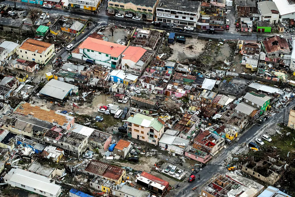 På øya St Martin i Karibien er det store ødeleggelser etter Irma. Foto: Reuters/NTB scanpix