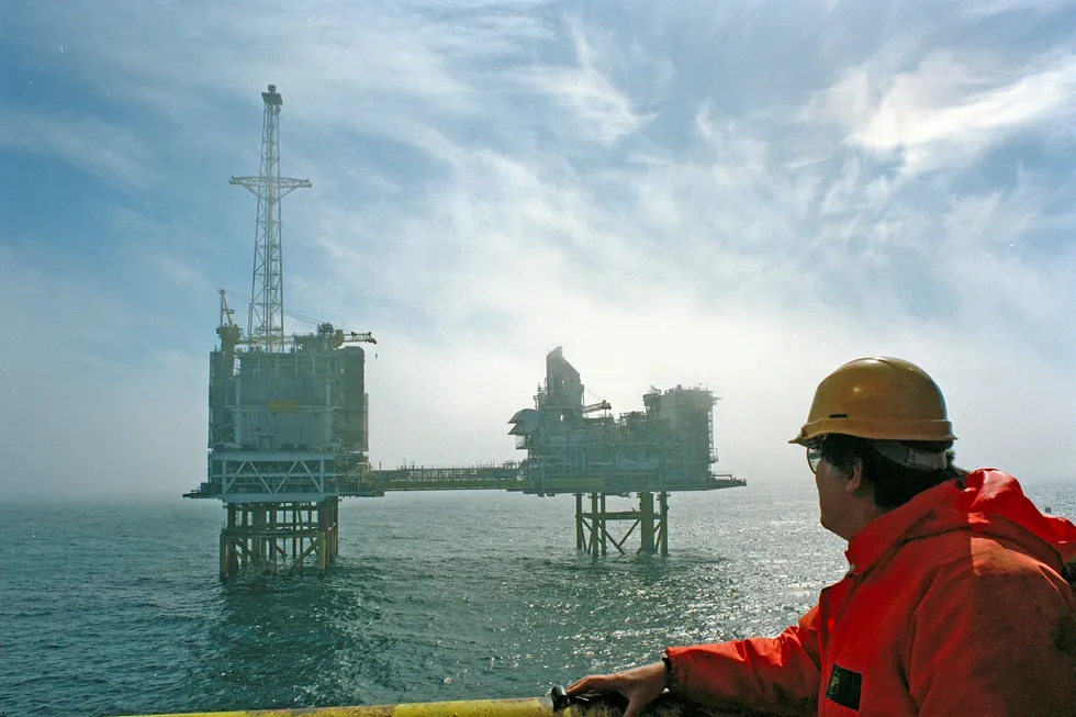 Industry targets: The UK oil and gas industry has revealed emissions-reduction targets for North Sea operations. Pictured is the Eastern Trough Area Project (ETAP) in the UK North Sea.