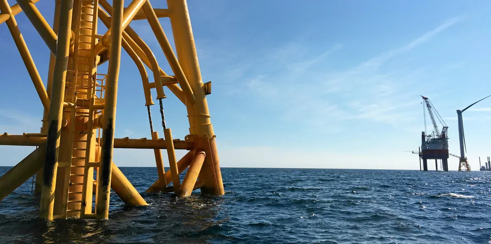 The first and so far only US offshore wind farm, Block Island.