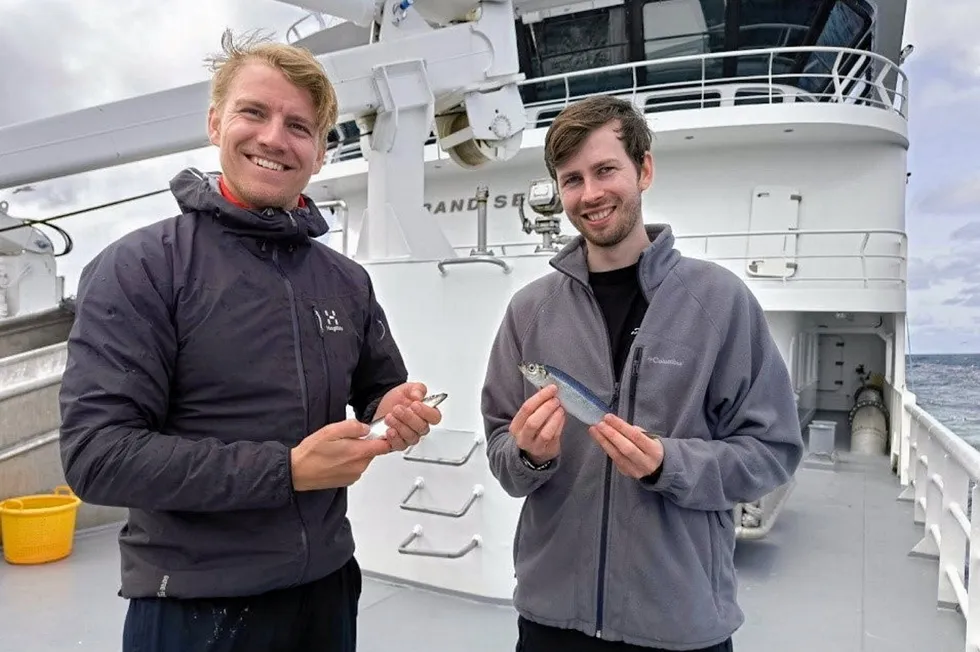 Jonas Dammen og Åsmund Brekke er ingeniører og gründere i Catchwise. Her på «Strand Senior».