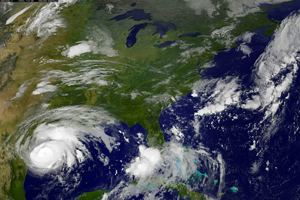 Orkanen Harley er på full fart inn mot Texas. Foto: NOAA/Reuters/NTB scanpix