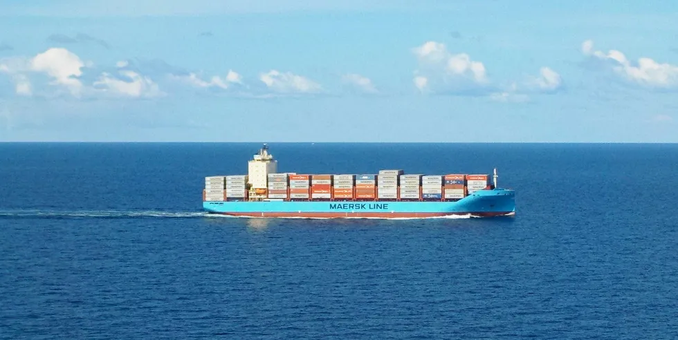 Maersk's Venta - the same class of container vessel as the one being built to run on e-methanol