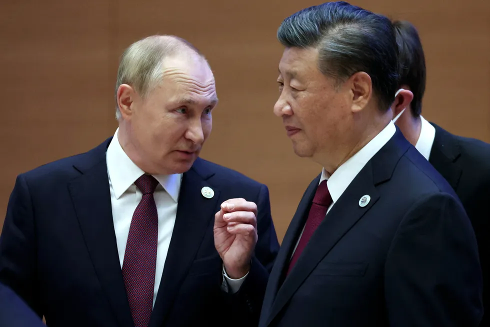 Kinas president Xi Jinping (til høyre) ga Vladimir Putin noen alvorsord på toppmøtet i Usbekistan nylig.