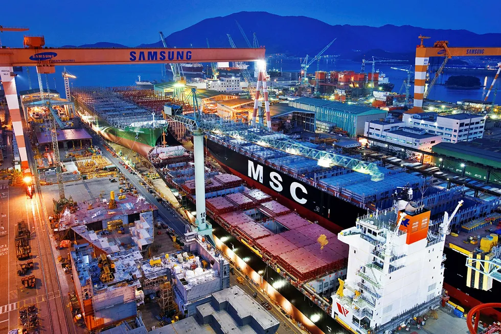 En dødsulykke på Samsung Heavy Industries verftet i Sør-Korea er en medvirkende årsak til oljeselskapet Totals overskridelser på Martin Linge-prosjektet. Foto: HO/NTB Scanpix