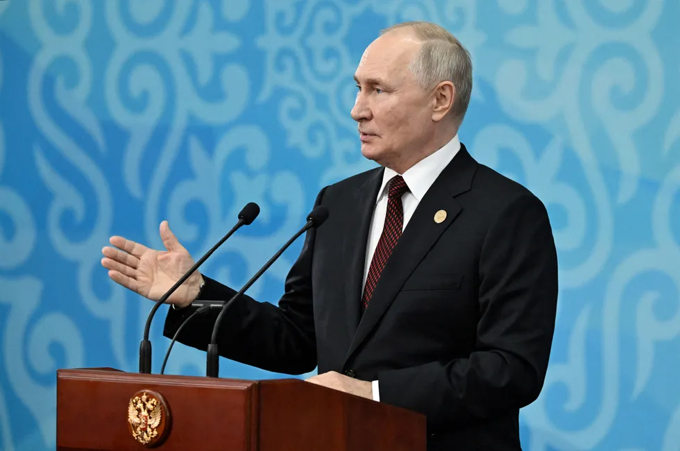 Energy supplies: Russian President Vladimir Putin speaks during a press conference in Bishkek, Kyrgyzstan, on 13 October 2023.