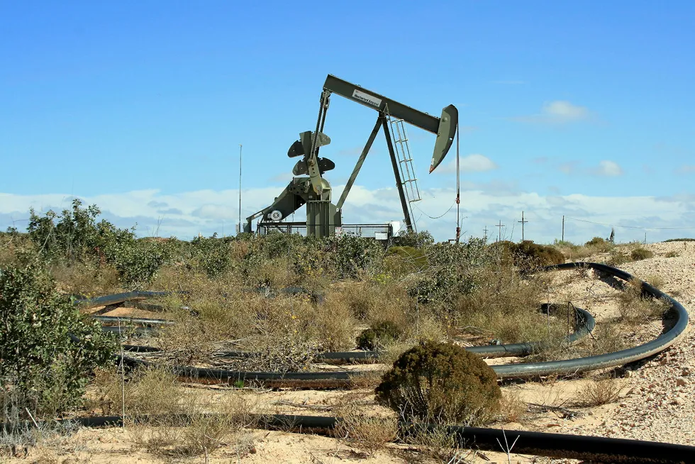 Hot property: a pumpjack in the Delaware basin in New Mexico