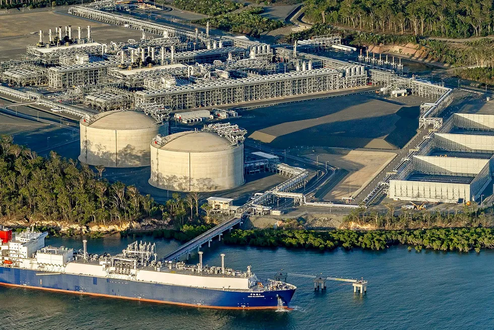 The Australia Pacific LNG (APLNG) facility on Curtis Island, Queensland, Australia.