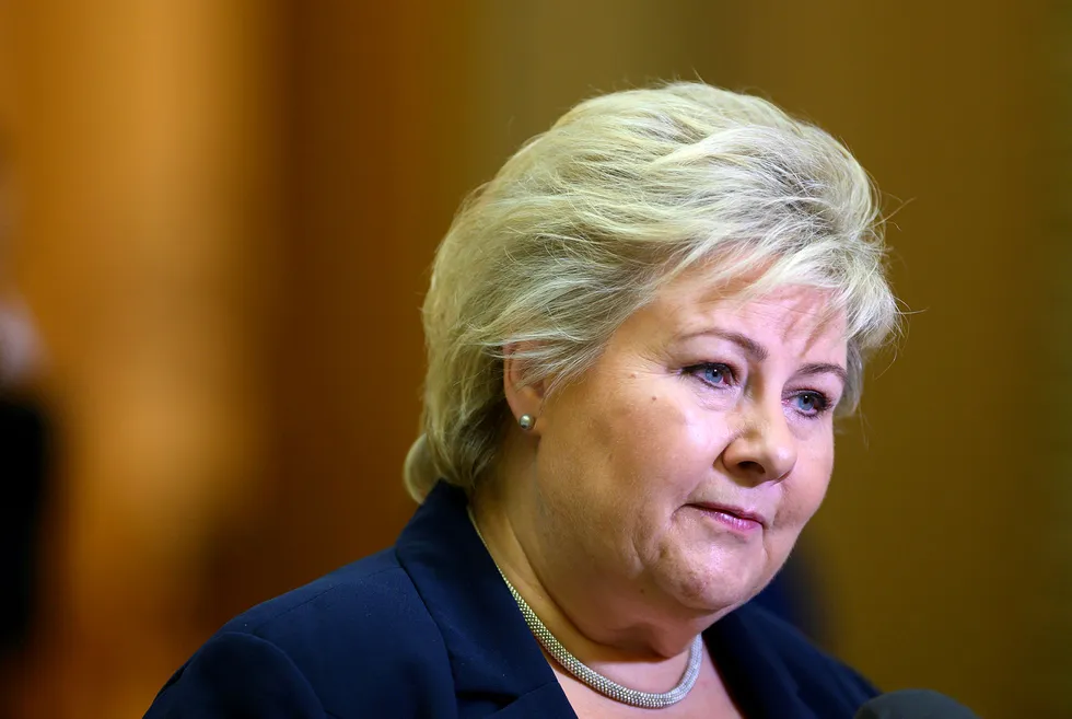 Statsminister Erna Solberg beklager Skatteetatens skattetabbe.