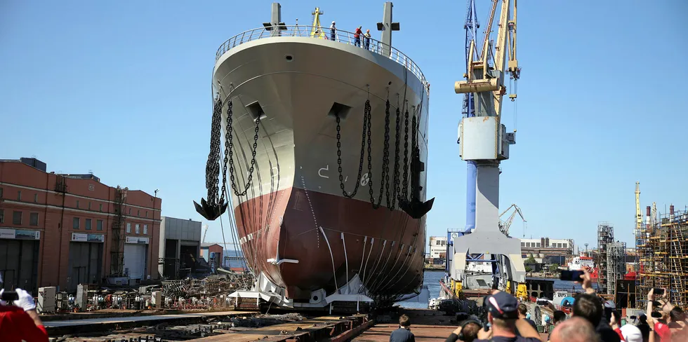 The Russian Fishery Company (RFC) has launched the Mechanic Maslak at the Admiralty Shipyards in St. Petersburg, Russia. The vessel is the second of 10 trawlers the company will build.