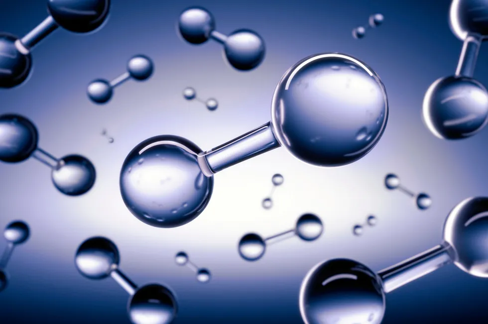 A graphic representation of hydrogen molecules.