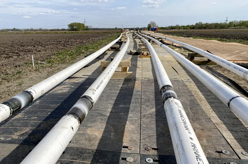 Gasunie gas pipeline in Emmen, in the Netherlands