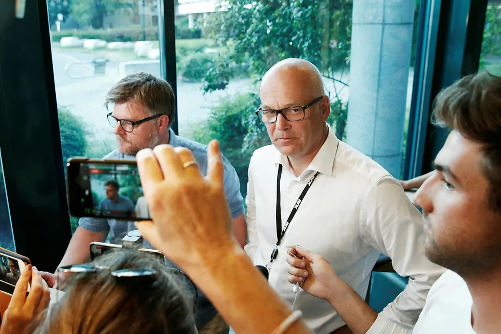 Ekstra hodebry er nå over. NRK-streiken er slutt og staben tilbake hos kringkastingssjef Thor Gjermund Eriksen. Foto: Trond Solberg/VG/NTB Scanpix