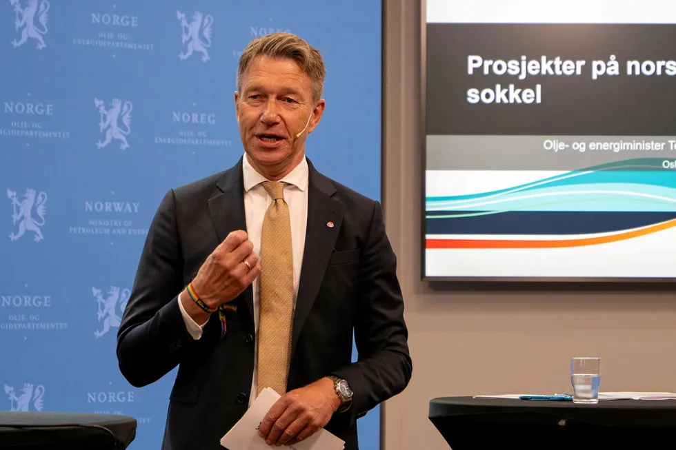 Norway’s Energy Minister Terje Aasland.