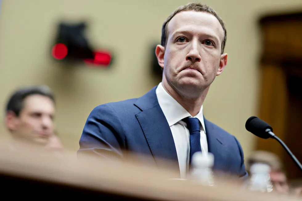 Facebooks konsernsjef og gründer Mark Zuckerberg, her avbildet under et møte i Representantenes hus i USA i april 2018.