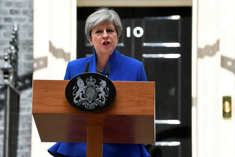 Facing the press: UK Prime Minister and Conservative Party leader Theresa May speaks after the snap general election last week