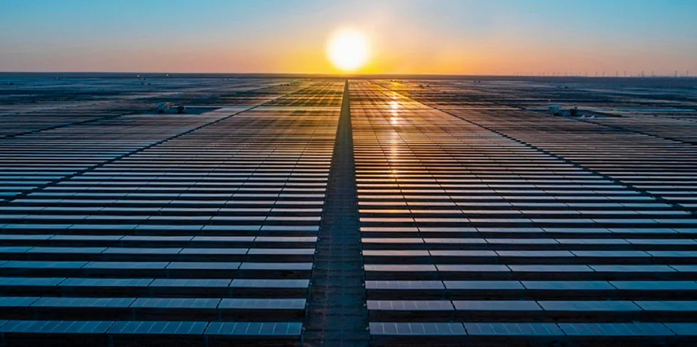 The 300MW Sakaka solar farm in Saudi Arabia.