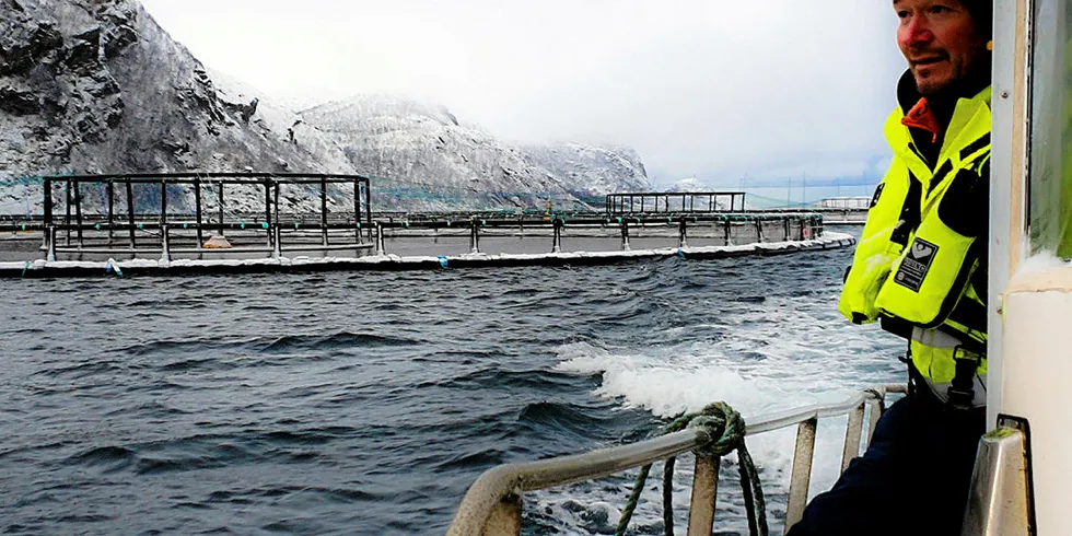 LAVE KOSTNADER: Regionleder i Lerøy Aurora, Jan-Børre Johansen, kan takke et kaldt hav og ingen arbeidsgiveravgift for at selskapet opererer med rekordhøye fortjenestemargin i Sør-Varanger. Fiskeribladet besøkte selskapets lokaliteter i Jarfjord i november.