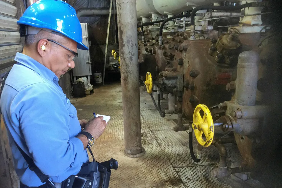 EXAM TIME: Compressors like the one on this offshore facility are among the many components BSEE inspectors assess during their facility inspections.