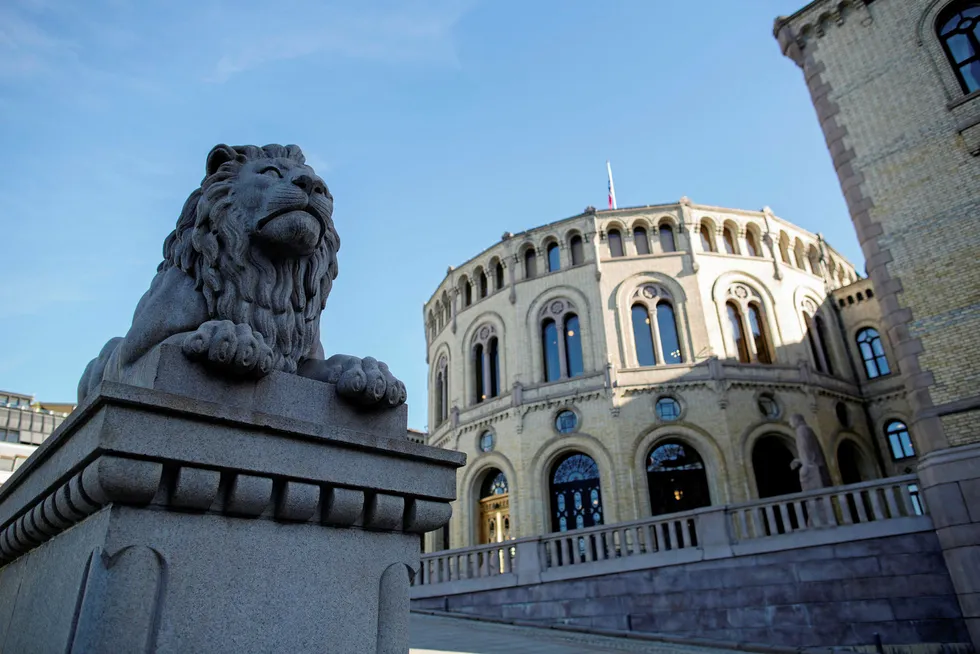 Elections: the Norwegian parliament building in Oslo
