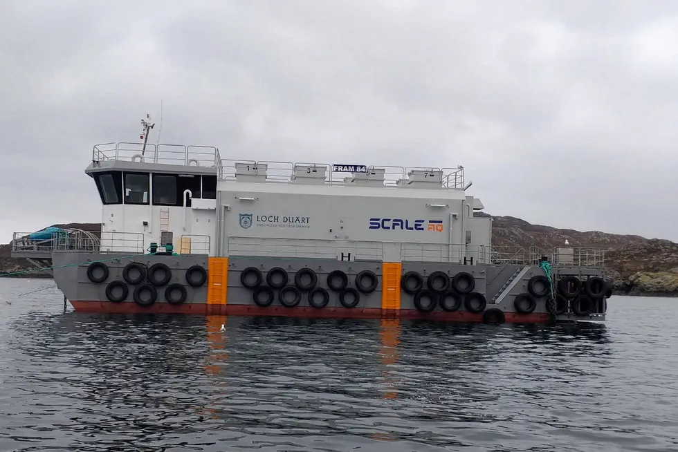 Loch Duart invested in a hybrid feed barge to lower its emissions.