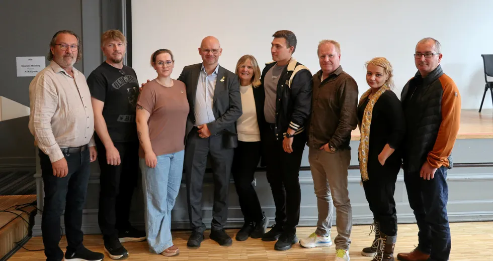 Styret i Norsk Kystfiskarlag, stemt fram 19. september 2024, på årsmøtet i Tromsø. Fra venstre: Bjørn Jensen, Stian Tobiassen, Alice Roseth Helleberg, Tom Vegar Kiil, Inger Merete Rolfsdatter, Petter Borgvatn Myklebust, Even Hauge, Linn Mørch Lyder, Tommy Pettersen.