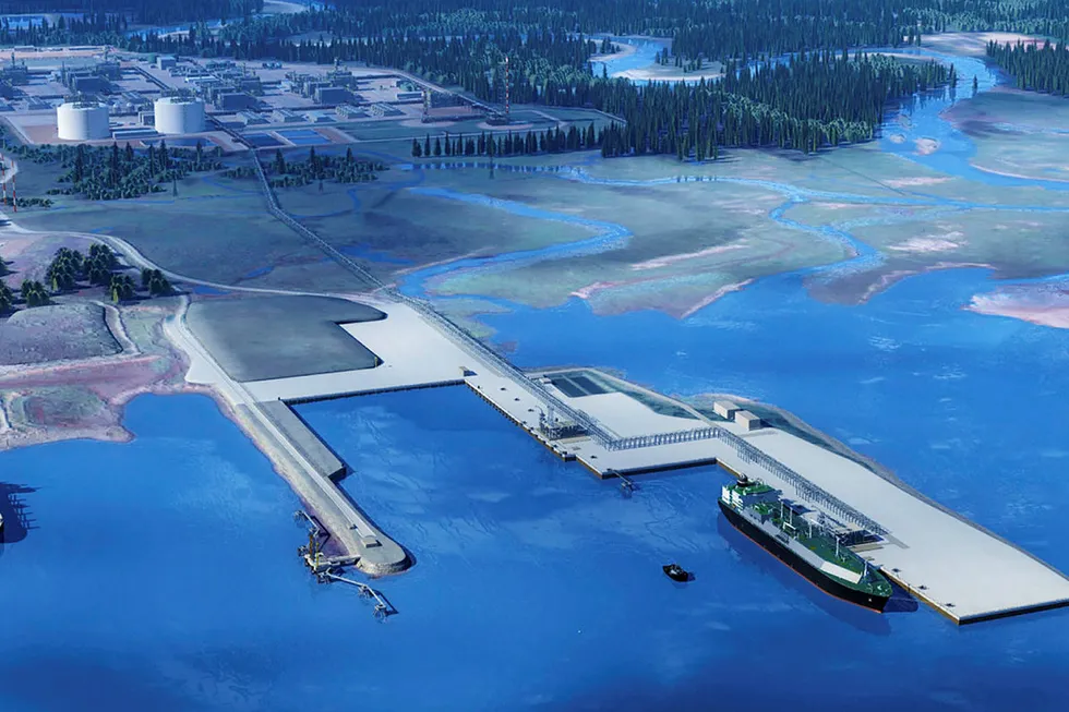 On the drawing board: an artist's impression of proposed LNG Canada site in British Columbia