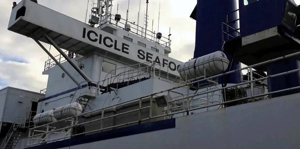 An Icicle Seafoods vessel in Unalaska.