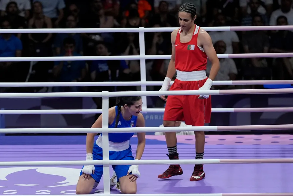 Imane Khelif fra Algerie slo italienske Angela Carini i første runde under OL i Paris.