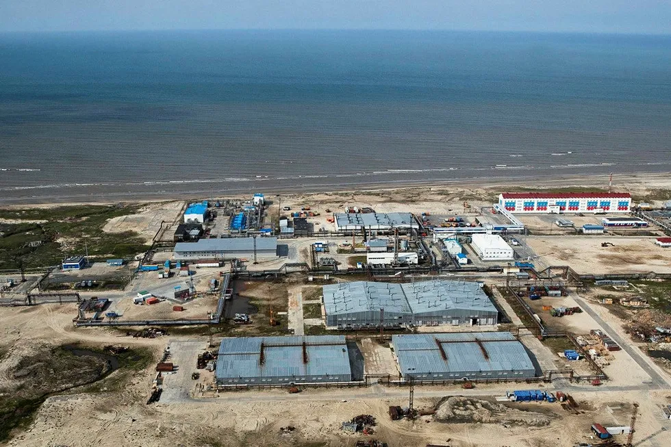 Drilling: an operational and logistics centre at the Gazprom-operated Kharasavey gas field on the shore of the Kara Sea on Russia's Yamal Peninsula