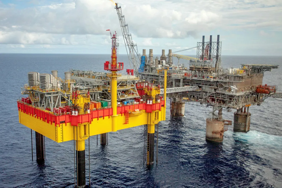 Sustaining production: the third phase of the Malampaya project included a depletion compression platform (left)