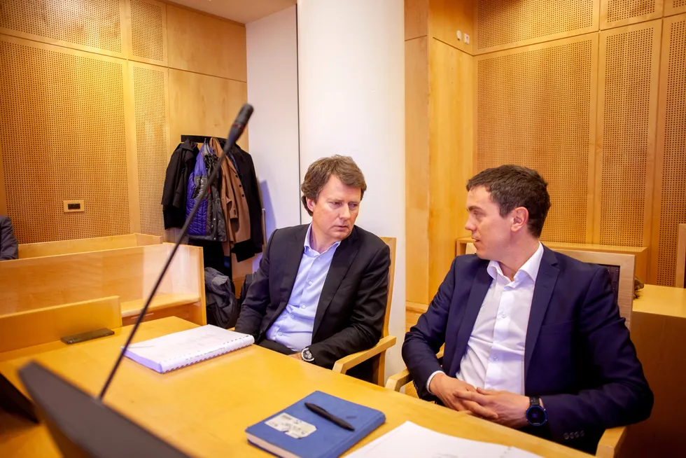 Polaris Media ble tilkjent erstatning i lagmannsretten. Nå er Høyesteretts ankeutvalg forkastet anken. Konsernsjef Per Axel Koch til venstre, og tidligere finansdirektør Per Olav Monseth til høyre.